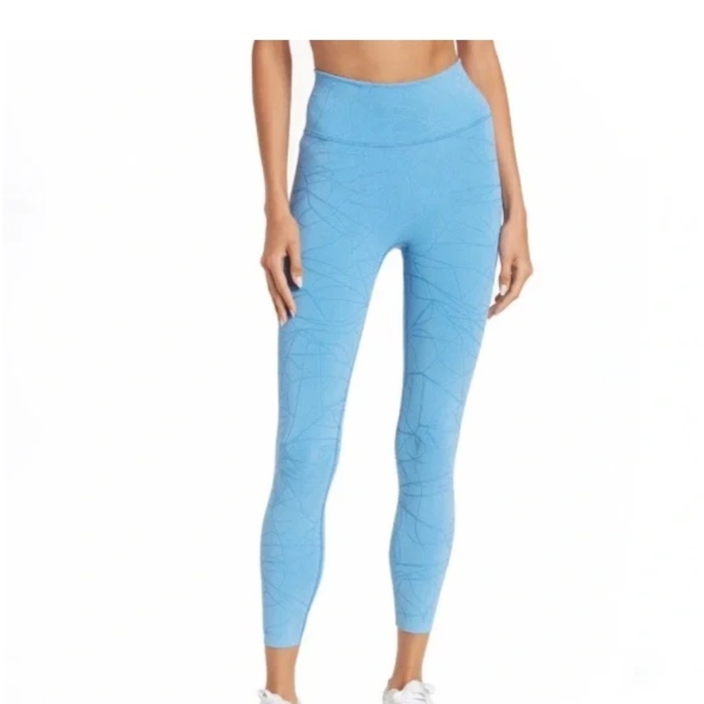 Sweaty Betty Motion Jacquard 7/8 Workout Legging Regatta Blue